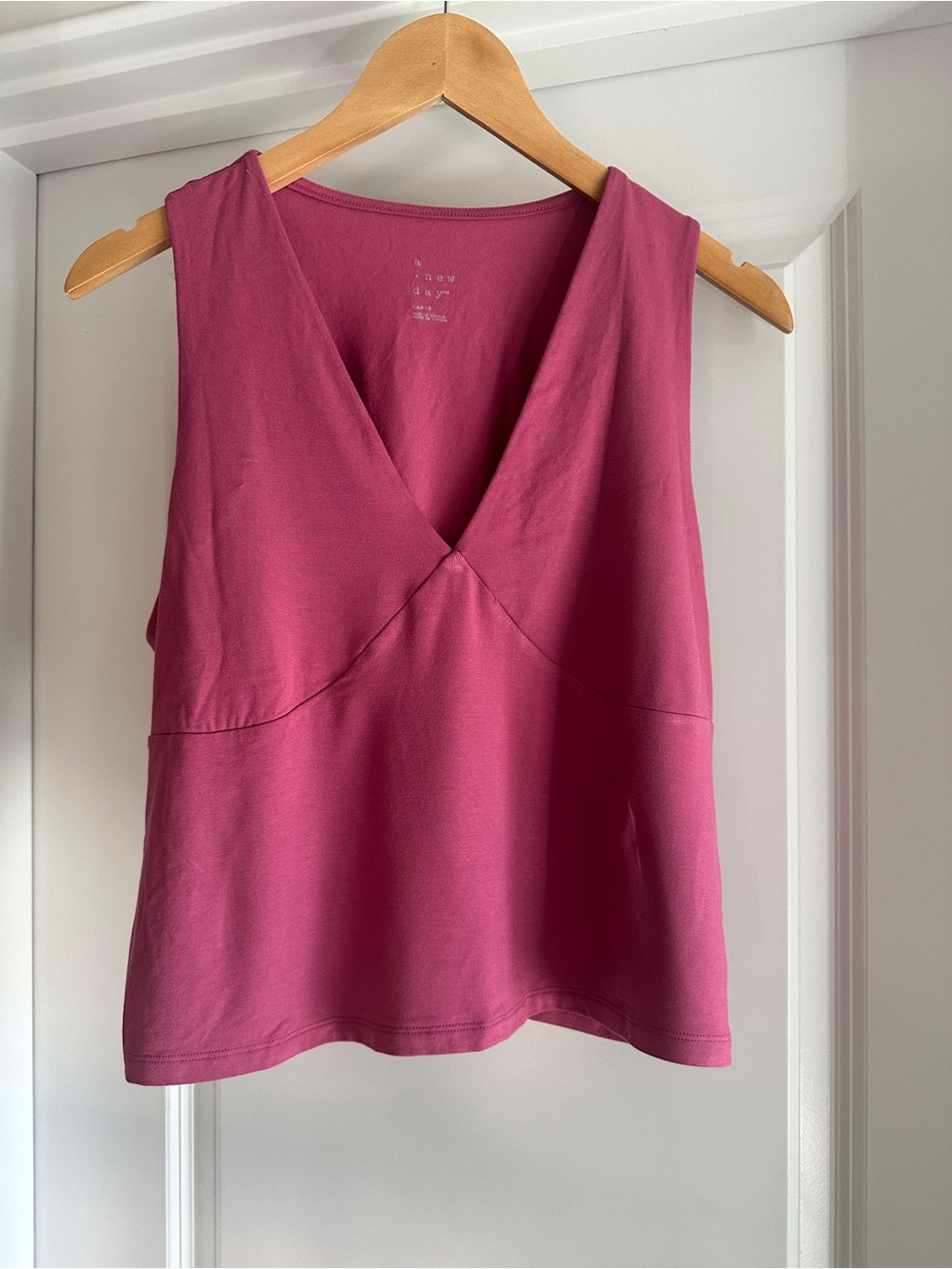 A New Day Soft Rayon-Spandex Top in Deep Rose